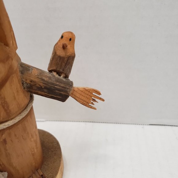 Pete Ortega Carved Wood Wooden Sculpture Signed Fiure Fold Art - Picture 4 of 16